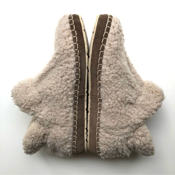 L.L. Bean teddy bear sherpa cozy slipper booties pile fleece - Picture 4 of 11